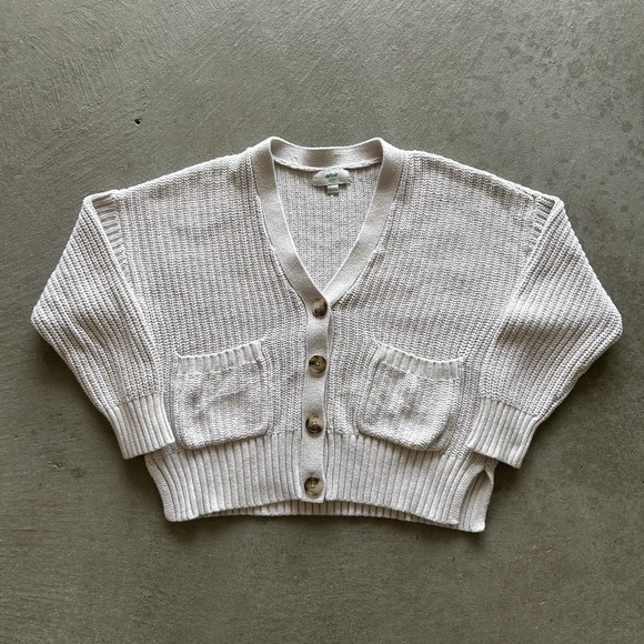 aerie Sweaters - Aerie Cardigan Sweater Womens Size XS Cream Chunky Knit Button Front